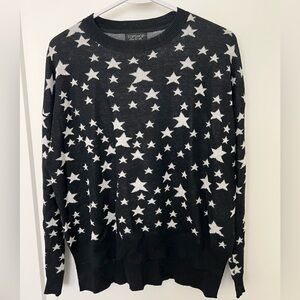 Topshop Navy and White Star Crewneck Sweater